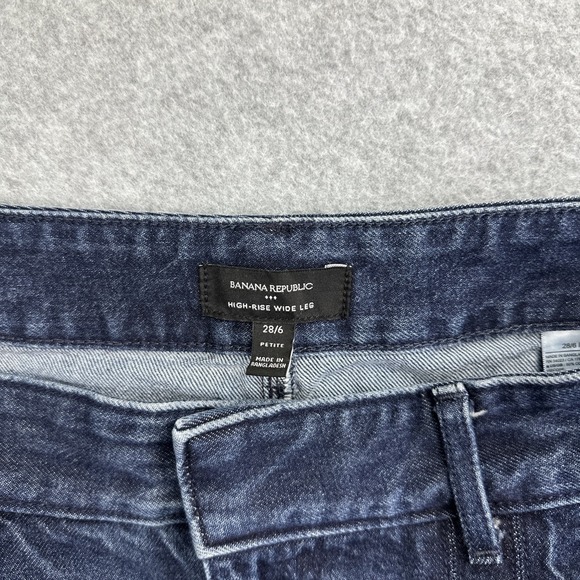 Banana Republic Women's High Rise Wide Leg Jeans Petite Size 28/6 - Picture 7 of 9